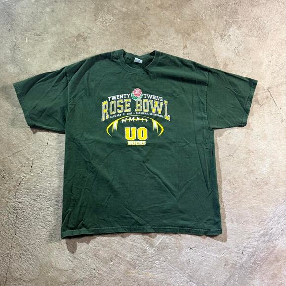 Y2K Green Oregon Ducks U of O Rose Bowl Graphic T-Shirt - Picture 2 of 8